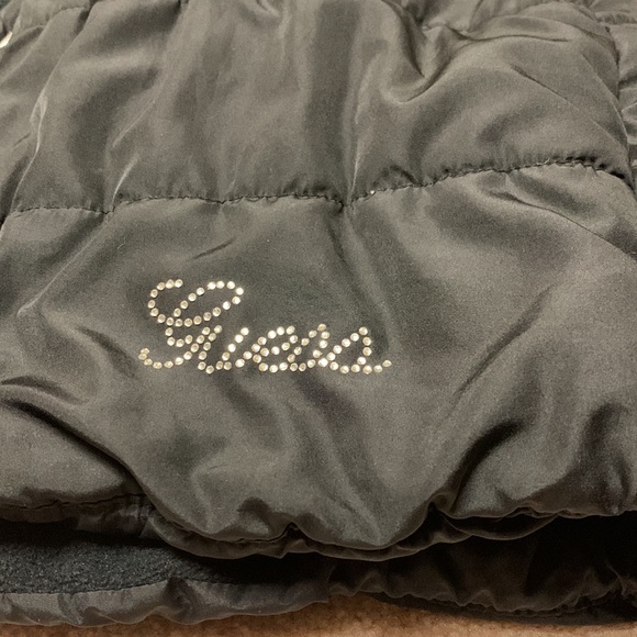 Girls Guess dressy puffer Jacket coat Large size 14 Black - Picture 9 of 13